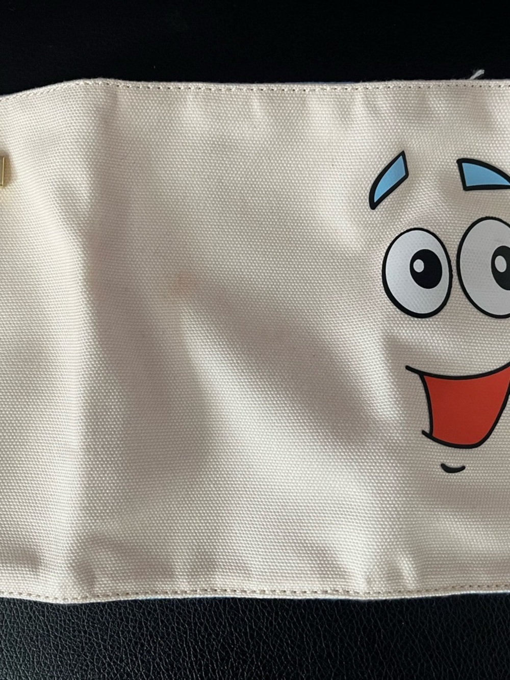 Cream Kids Smiley Pencil Case with Playful Face - Unbranded